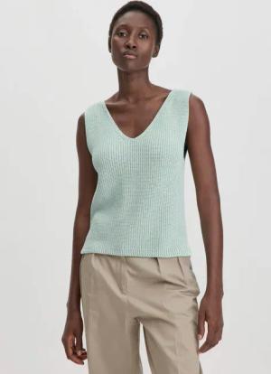 hessnatur Damen Strick Top Regular aus Bio-Baumwolle - grün - Größe XS
