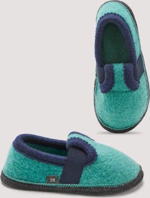 hessnatur Kinderschuhe Hausschuhe aus Schurwolle - blau - Größe 28