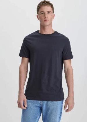 hessnatur Herren T-Shirt Regular aus Bio-Baumwolle - blau - Größe 56