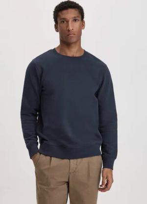 hessnatur Herren Sweatshirt Regular aus Bio-Baumwolle - blau - Größe 50