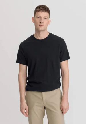 hessnatur Herren T-Shirt Regular aus Bio-Baumwolle - schwarz - Größe 48