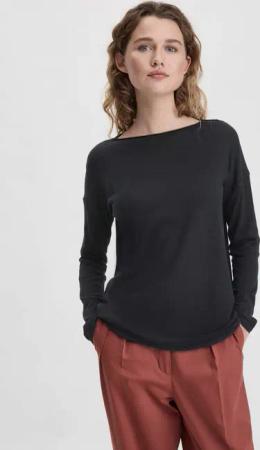 hessnatur Damen Strick Pullover Oversized aus modernem TENCEL Lyocell mit Bio-Baumwolle - schwarz - Größe XS
