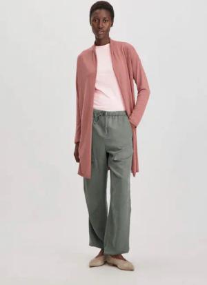 hessnatur Damen Strick Jacke Oversized aus TENCEL™ Lyocell mit Bio-Baumwolle - braun - Größe L