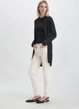 hessnatur Damen Strick Jacke Oversized aus TENCEL™ Lyocell mit Bio-Baumwolle - schwarz - Größe S