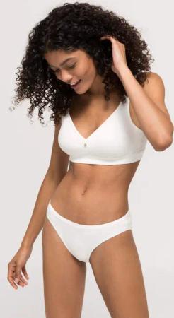 hessnatur Damen Comfort BH bügellos COTTON FEEL aus Bio-Baumwolle - weiß - Größe 85A