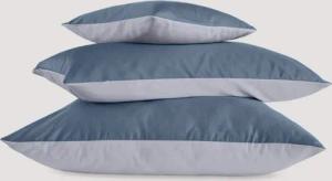 hessnatur Satin Wende-Kissenbezug aus Bio-Baumwolle - blau - Größe 80x80 cm