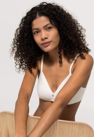 hessnatur Damen Triangel BH bügellos COTTON FEEL aus Bio-Baumwolle - weiß - Größe 85A
