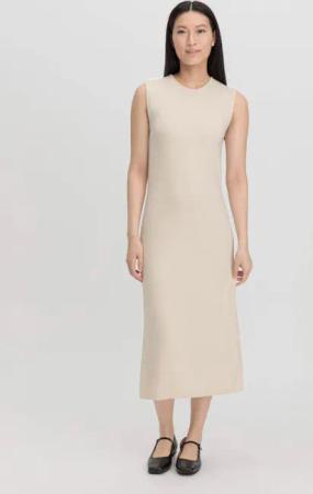 hessnatur Damen Strickkleid Regular aus Bio-Baumwolle und Bio-Merinowolle - natur - Größe S