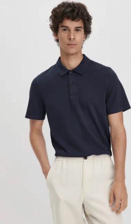 hessnatur Herren Polo Regular aus Bio-Baumwolle - blau - Größe 48