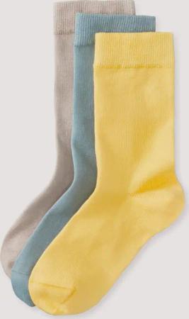 hessnatur Damen Socken im 3er-Pack aus Bio-Baumwolle - gelb - Größe 41-43
