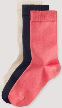 hessnatur Damen Socken im 3er-Pack aus Bio-Baumwolle - rot - Größe 35-37