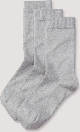 hessnatur Damen Socken im 3er-Pack aus Bio-Baumwolle - grau - Größe 38-40
