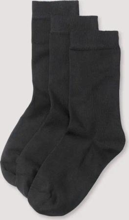 hessnatur Damen Socken im 3er-Pack aus Bio-Baumwolle - schwarz - Größe 41-43