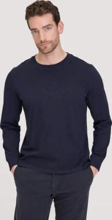 hessnatur Herren Jersey Longsleeve Relaxed aus Bio-Baumwolle - blau - Größe 56