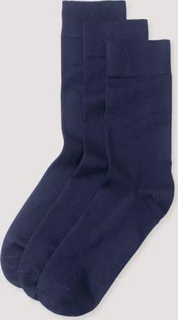 hessnatur Herren Socken im 3er-Pack aus Bio-Baumwolle - blau - Größe 43-45
