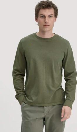hessnatur Herren Jersey Longsleeve Relaxed aus Bio-Baumwolle - grün - Größe 50