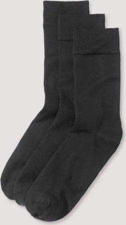hessnatur Herren Socken im 3er-Pack aus Bio-Baumwolle - schwarz - Größe 40-42