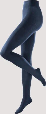 hessnatur Blickdichte Strumpfhose aus Bio-Baumwolle - blau - Größe 36/38