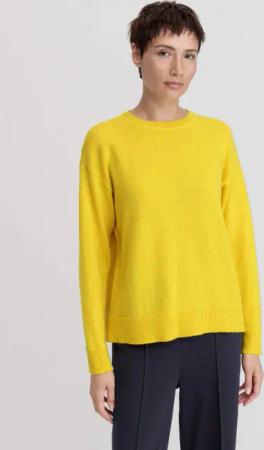 hessnatur Damen Pullover Relaxed aus Alpaka Wolle - gelb - Größe S