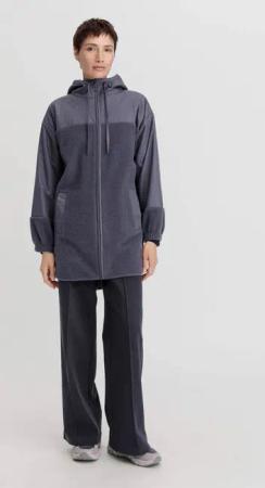 hessnatur Damen Wollfleece Mantel Relaxed aus Bio-Merinowolle mit Bio-Baumwolle - lila - Größe XS
