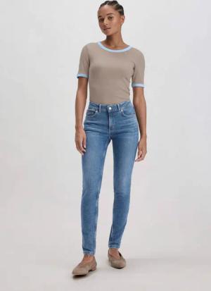 hessnatur Damen Jeans LINA Mid Rise Skinny aus Bio-Denim - blau - Größe 31/30