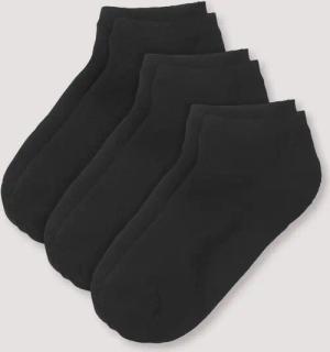 hessnatur Sneakersocke im 3er-Pack aus Bio-Baumwolle - schwarz - Größe 46/47