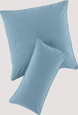 hessnatur Perkal Kissenbezug aus Bio-Baumwolle - blau - Größe 40x80 cm