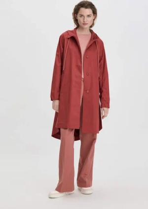 hessnatur Damen Sommer Parka Relaxed NATURE SHELL aus Bio-Baumwolle - rot - Größe 40