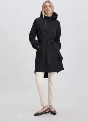 hessnatur Damen Sommer Parka Relaxed NATURE SHELL aus Bio-Baumwolle - schwarz - Größe 40