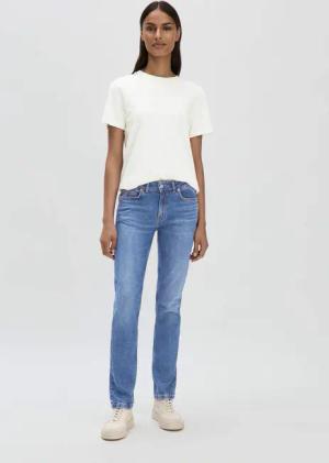 hessnatur Damen Jeans LEA Mid Rise Slim aus Bio-Denim - blau - Größe 25/32