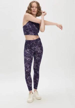 hessnatur Loungewear Leggings Fitted Medium Cut ACTIVE LIGHT aus Bio-Baumwolle - lila - Größe L