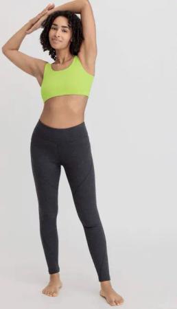 hessnatur Loungewear Leggings Fitted Medium Cut ACTIVE FUNCTIONAL aus Bio-Merinowolle mit Bio-Baumwolle - grau - Größe 48
