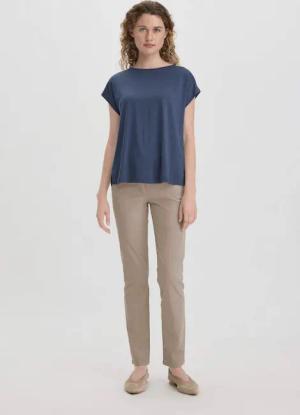 hessnatur Damen 5-Pocket Hose Skinny aus TENCEL™ Lyocell mit reiner Bio-Baumwolle - beige - Größe 48