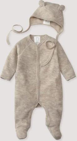 hessnatur Baby Wollfrottee Erstlingsausstattung aus Bio-Merinowolle - beige - Größe 62/68