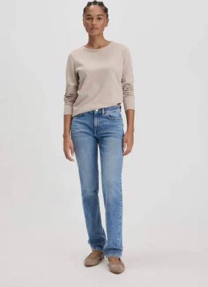 hessnatur Damen Jeans MARIE Mid Rise Straight aus Bio-Denim - blau - Größe 31/30