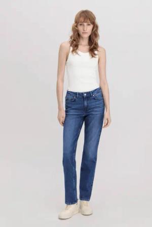 hessnatur Damen Jeans MARIE Mid Rise Straight aus Bio-Denim - blau - Größe 30/32
