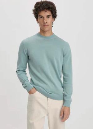 hessnatur Herren Strick Pullover Regular aus Bio-Baumwolle - grün - Größe 46