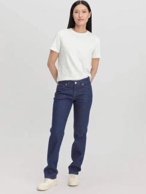 hessnatur Damen Jeans MARIE Mid Rise Straight aus Bio-Denim - blau - Größe 29/30