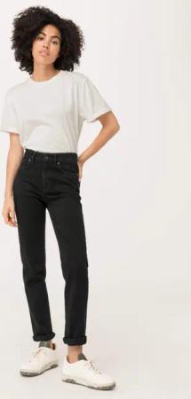 hessnatur Damen Coreva™Jeans LINN High Rise Slim aus Bio-Denim - schwarz - Größe 29/34