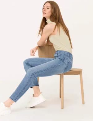 hessnatur Damen Jeans HANNA High Rise Mom aus Bio-Denim - blau - Größe 29/30