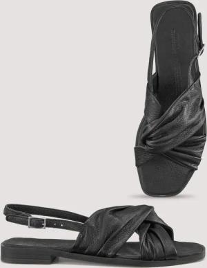 hessnatur Damen Sandalette aus chromfrei gegerbtem Glatt-Leder - schwarz - Größe 40