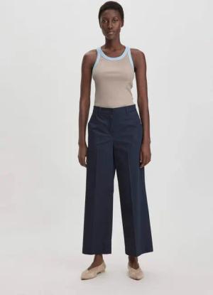 hessnatur Damen Hose Culotte Regular aus Bio-Baumwolle - blau - Größe 34