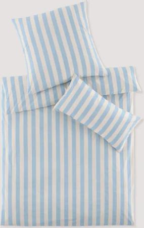 hessnatur Renforcé Bettwäsche-Set CANNES aus Bio-Baumwolle - blau - Größe 240x220 / 2x40x80 cm