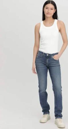 hessnatur Damen Jeans MARIE Mid Rise Straight aus Bio-Denim - blau - Größe 34/32