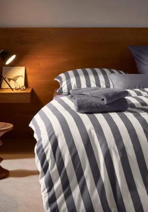 hessnatur Renforcé Bettwäsche-Set CANNES aus Bio-Baumwolle - grau - Größe 200x200 / 2x80x80 cm