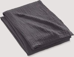 hessnatur Musselin-Decke aus Bio-Baumwolle - grau - Größe 240x260 cm