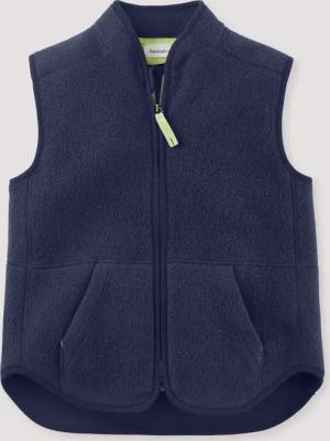 hessnatur Kinder Fleece Weste Regular aus Bio-Baumwolle - blau - Größe 158/164