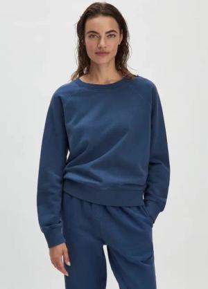 hessnatur Damen Sweatshirt Oversize aus Bio-Baumwolle - blau - Größe L