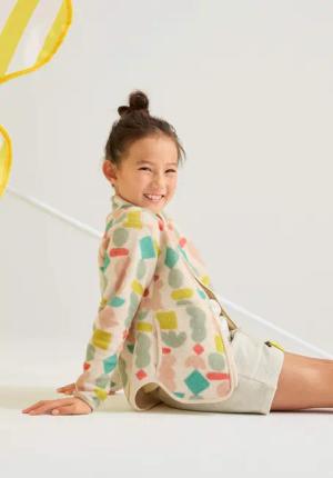 hessnatur Kinder Fleece Jacke Regular aus Bio-Baumwolle - natur - Größe 158/164