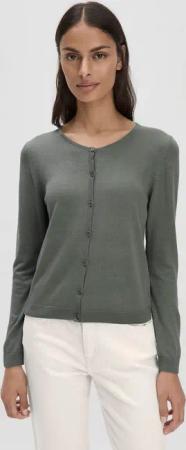 hessnatur Damen Strick Jacke Regular aus TENCEL™ Lyocell mit Bio-Baumwolle - grün - Größe 40